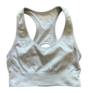 V Shred VSHRED Racerback Keyhole Back Light Blue Sports Bra Size Small EUC #1616